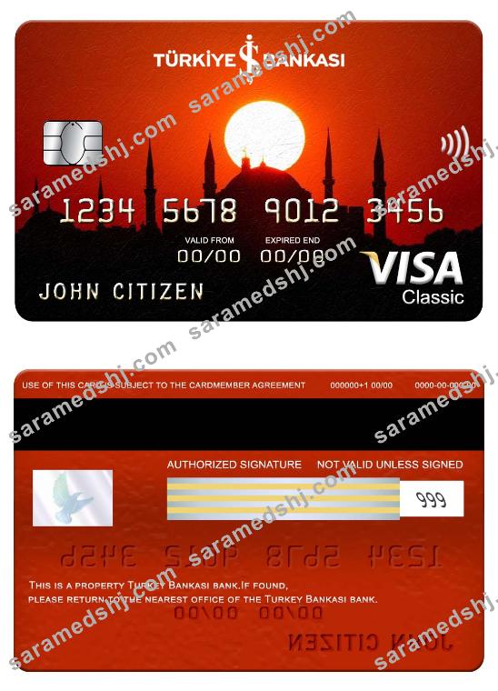 Turkey Bankasi bank visa classic card